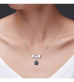 925 Sterling Silver Forever Love Heart Dog Bone With Puppy Paw Pendant Necklace for Women- 18...jpeg