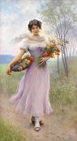 ‘Girl with lilac dress, bouquet, and basket of flo.jpg