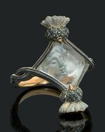 René Lalique _ An Art Nouveau gold, enamel and glass intaglio ring .jpg