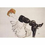 Egon Schiele Woman With Black Stockings, 1994 Lithograph.jpg