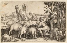 Hans Sebald Beham - The Prodigal Son with the Swine 1538  - (MeisterDrucke-266020).jpg