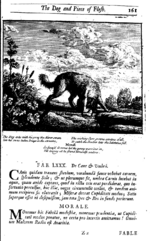  Aesop's Fables (French, English, Latin), with illustrations by Francis Barlow, 1687