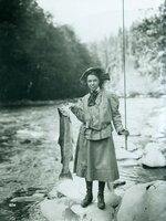 Photographic Print_ Eleanor Chittenden with Elwha River Trout by Asahel Curtis _ 24x18in.jpg