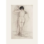 Early 1900's Antique French Classicism Style Nude Figure Drawing of Woman in Charcoal and Cont...jpg