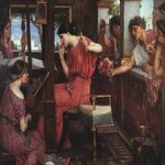 Penelope And The Suitors By John William Waterhouse Painting Beautiful Woman Girl Vintage Artw...jpg