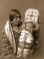 Crow Mother and Child, Professionally Restored Photograph of Vintage Native American Crow Indi...jpg