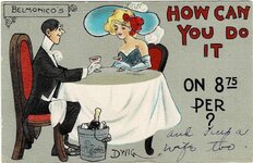 1910 Champagne on Budget Saucy Vintage Comic Romance Postcard Artist Signed Dwiggins Get Lucky...jpg