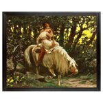 Romantic 19th Century Art, 8x10 Art Print, Lovers on Horseback, Cottage Core, Antique Painting...jpg